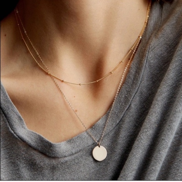 mam262 Jewelry - Gold Double Layer Circle Necklace